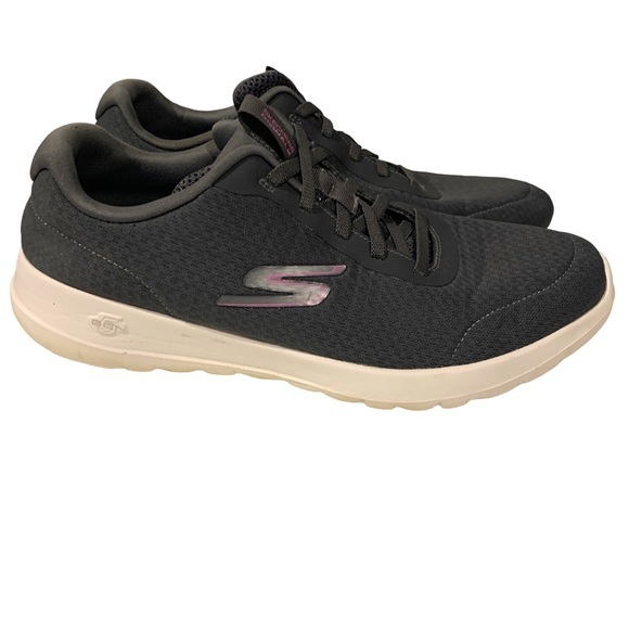 Skechers Go Walk Women’s Slip On Athletic Tennis Shoes‎ Gray White Size 9 - Picture 1 of 9